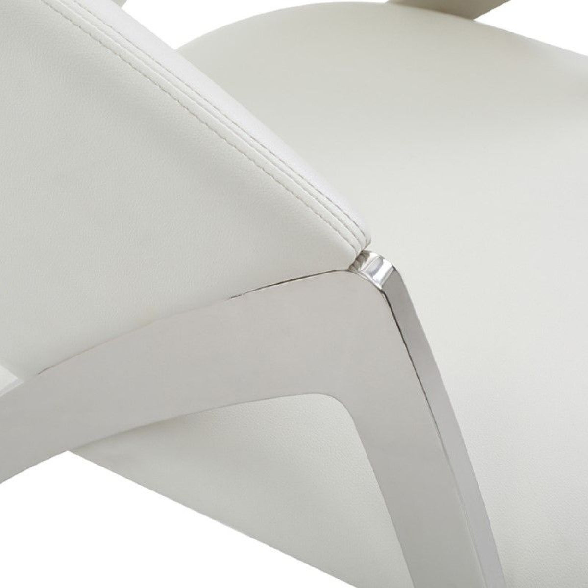 White Leatherette Accent Chair | OROA Modern Rabia