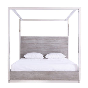 Modern European furniture - Gray Elm 4-Poster King Bed - www.oroa.com