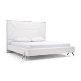 White Vegan Leather Bed | OROA Modern Candid