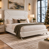 White Vegan Leather Bed | OROA Modern Candid