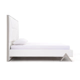 White Vegan Leather Bed | OROA Modern Candid