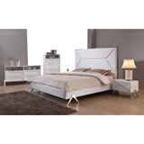 White Vegan Leather Bed | OROA Modern Candid