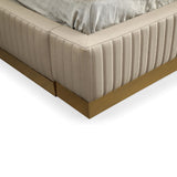 Modern European furniture - 
Beige Bonded Leather Bed - www.oroa.com