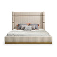 Modern European furniture - 
Beige Bonded Leather Bed - www.oroa.com