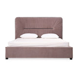 Pleated Gray Velvet Eastern King Bed | OROA Modern Duke