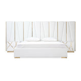 White Bonded Leather Eastern King Bed | OROA Modern Nixa