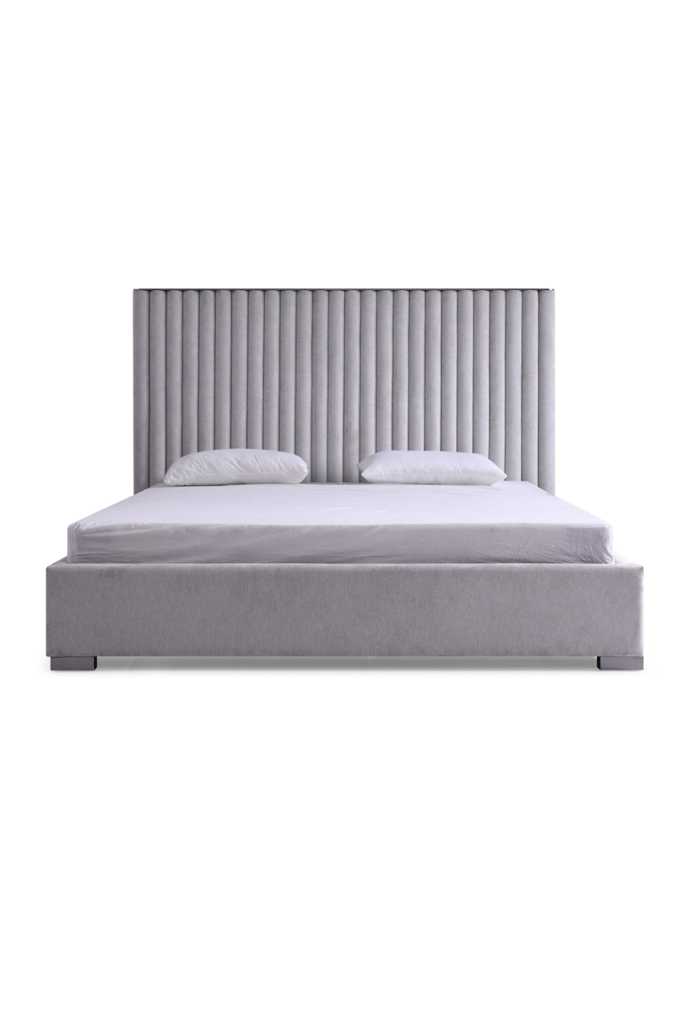 Gray Velvet King Platform Bed | OROA Modern Splendor | Oroa.com