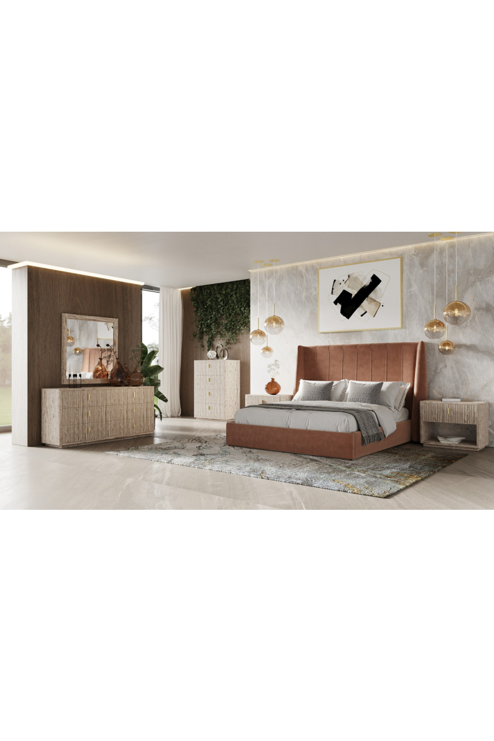 Orange Upholstered Bed | OROA Modern Roma | Oroa.com