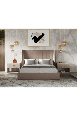 Taupe Microfiber Bed | OROA Modern Roma | Oroa.com