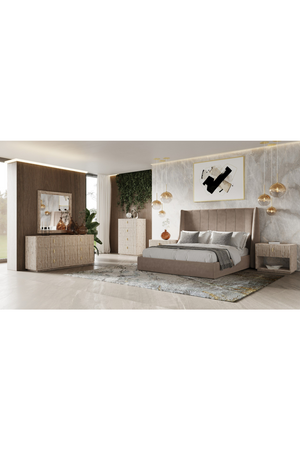 Taupe Microfiber Bed | OROA Modern Roma | Oroa.com