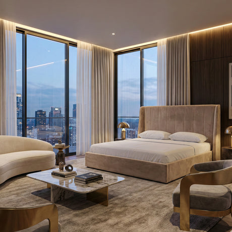   Taupe Microfiber Bed | Oroa.com