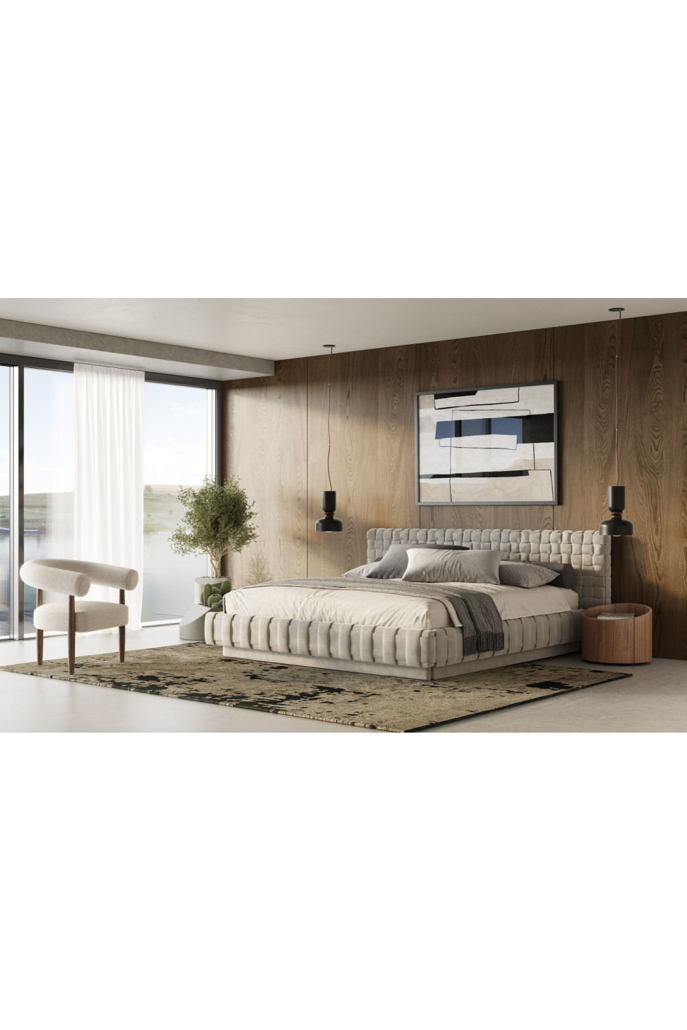 Gray Velvet Bed | OROA Modern Concord | Oroa.com