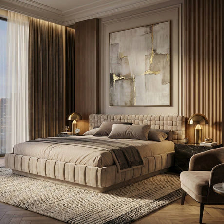   Gray Velvet Bed | Oroa.com