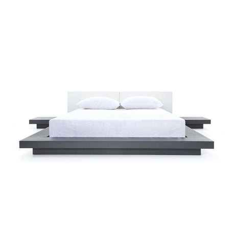 Modern European furniture - Wenge White Platform King Bed - www.oroa.com