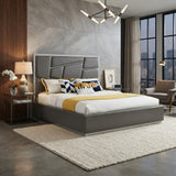Gray Bonded Leather Bed | OROA Modern Chrysler