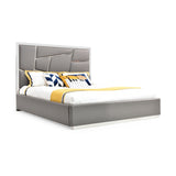 Gray Bonded Leather Bed | OROA Modern Chrysler