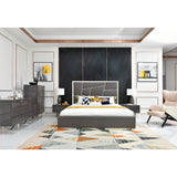 Gray Bonded Leather Bed | OROA Modern Chrysler