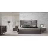 Gray Bonded Leather Bed | OROA Modern Chrysler