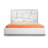 Modern European furniture - White Bonded Leather Bed - www.oroa.com
