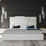Modern European furniture - White Bonded Leather Bed - www.oroa.com