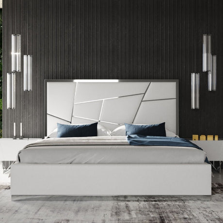 Modern European furniture - White Bonded Leather Bed - www.oroa.com