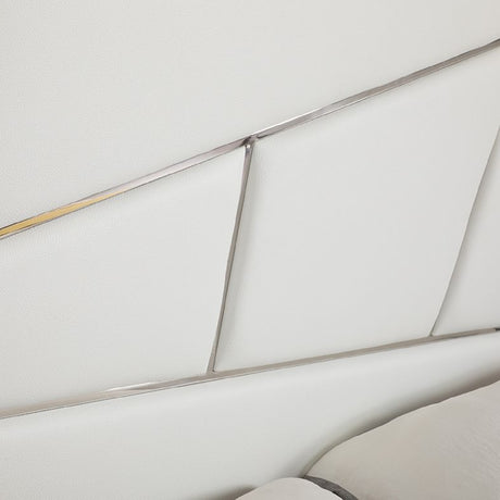 Modern European furniture - White Bonded Leather Bed - www.oroa.com