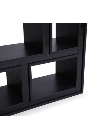 Black Glass Staggered Bookshelf | OROA Modern Suffolk | Oroa.com