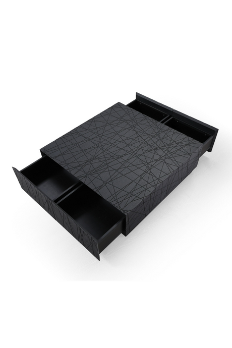 Black Square 4-Drawer Coffee Table | OROA Modern Kenda | Oroa.com