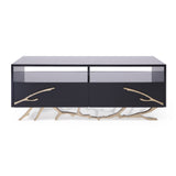 Black & Gold Storage Coffee Table | OROA Modern Legend