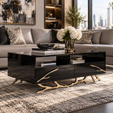 Black & Gold Storage Coffee Table | OROA Modern Legend