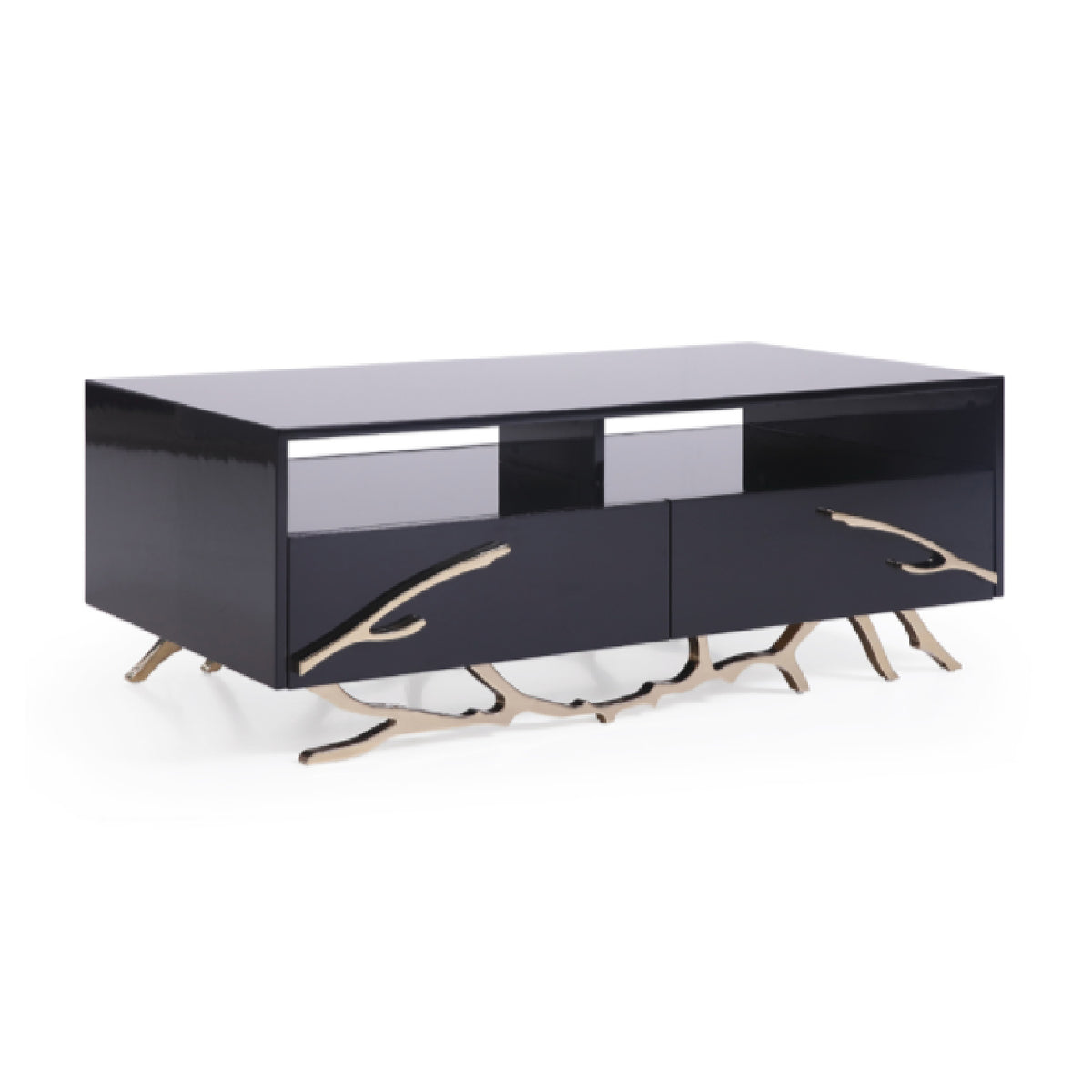 Black & Gold Storage Coffee Table | OROA Modern Legend