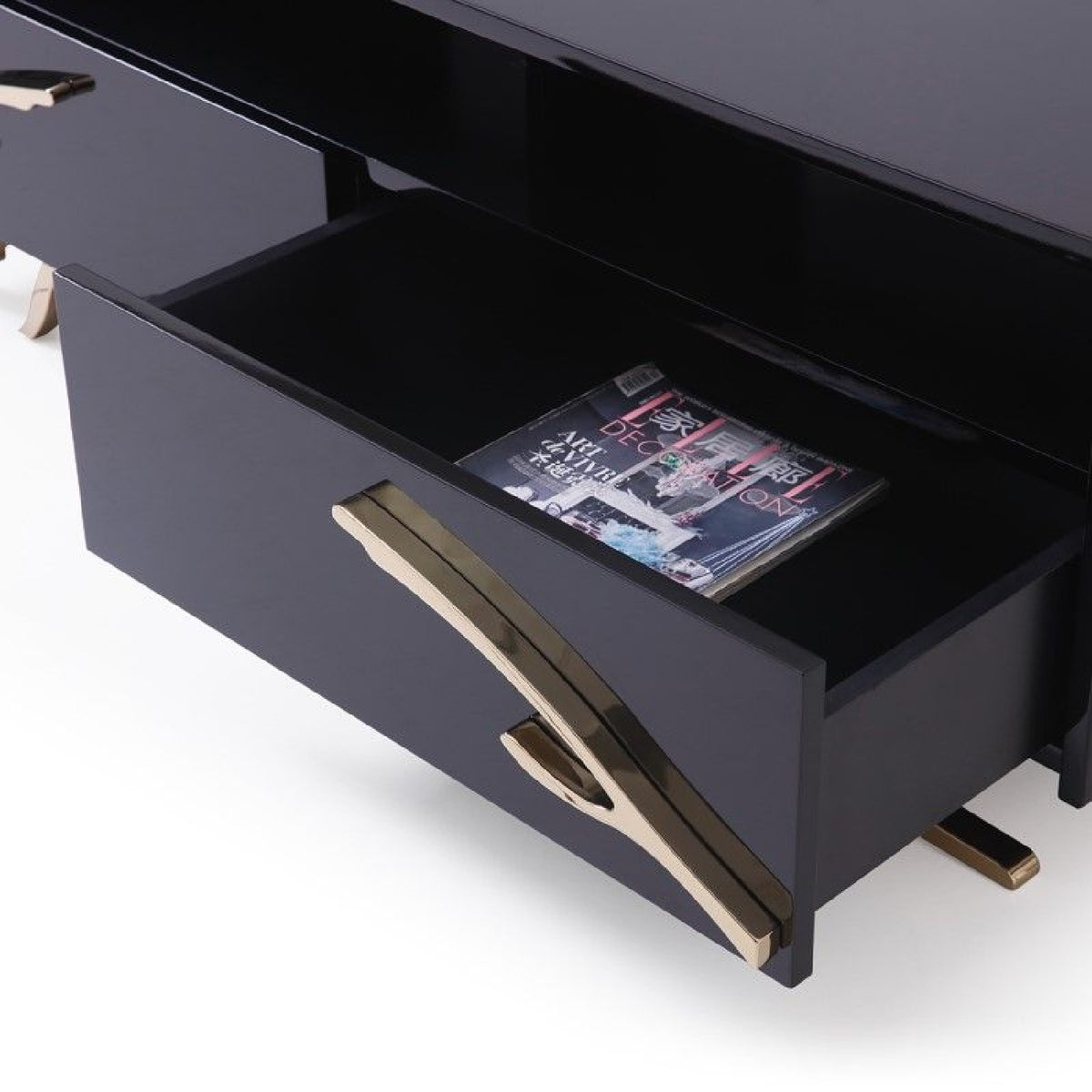 Black & Gold Storage Coffee Table | OROA Modern Legend