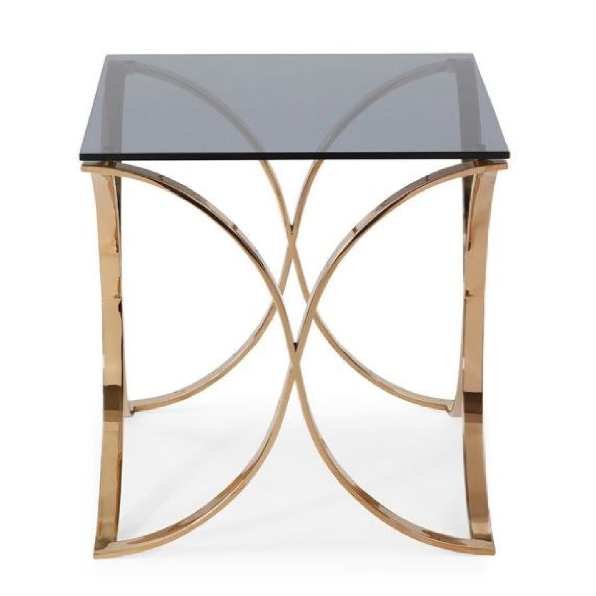 Smoked Glass & Rosegold End Table | OROA Modern Reklaw