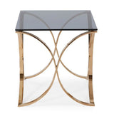 Smoked Glass & Rosegold End Table | OROA Modern Reklaw