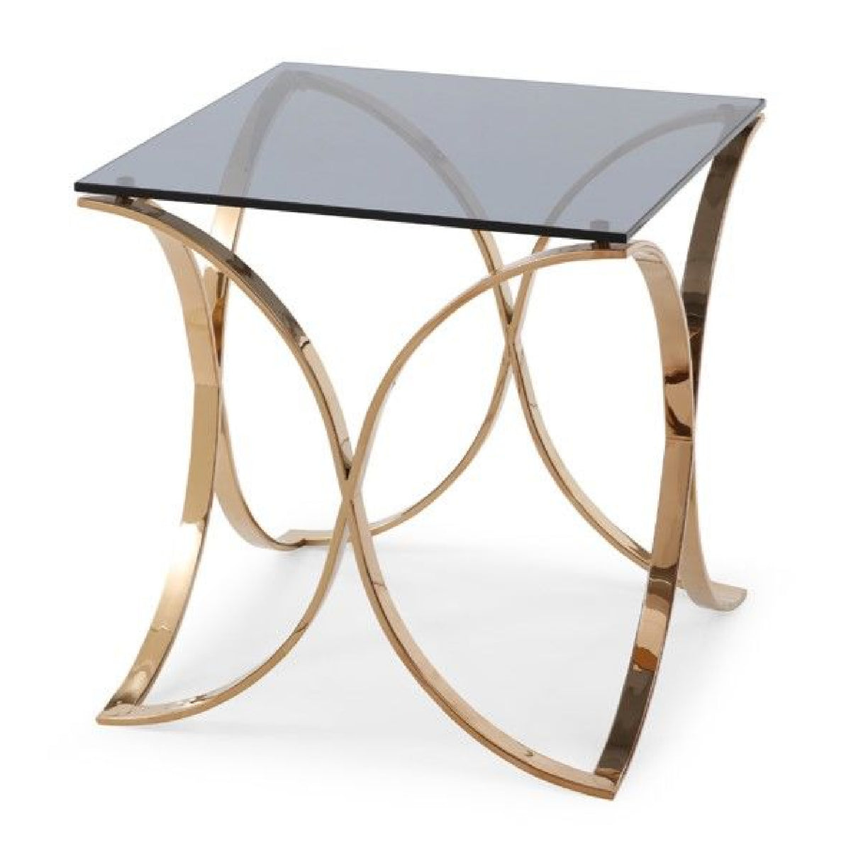 Smoked Glass & Rosegold End Table | OROA Modern Reklaw
