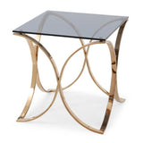Smoked Glass & Rosegold End Table | OROA Modern Reklaw