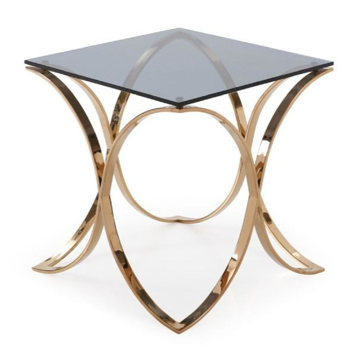 Smoked Glass & Rosegold End Table | OROA Modern Reklaw