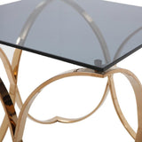 Smoked Glass & Rosegold End Table | OROA Modern Reklaw