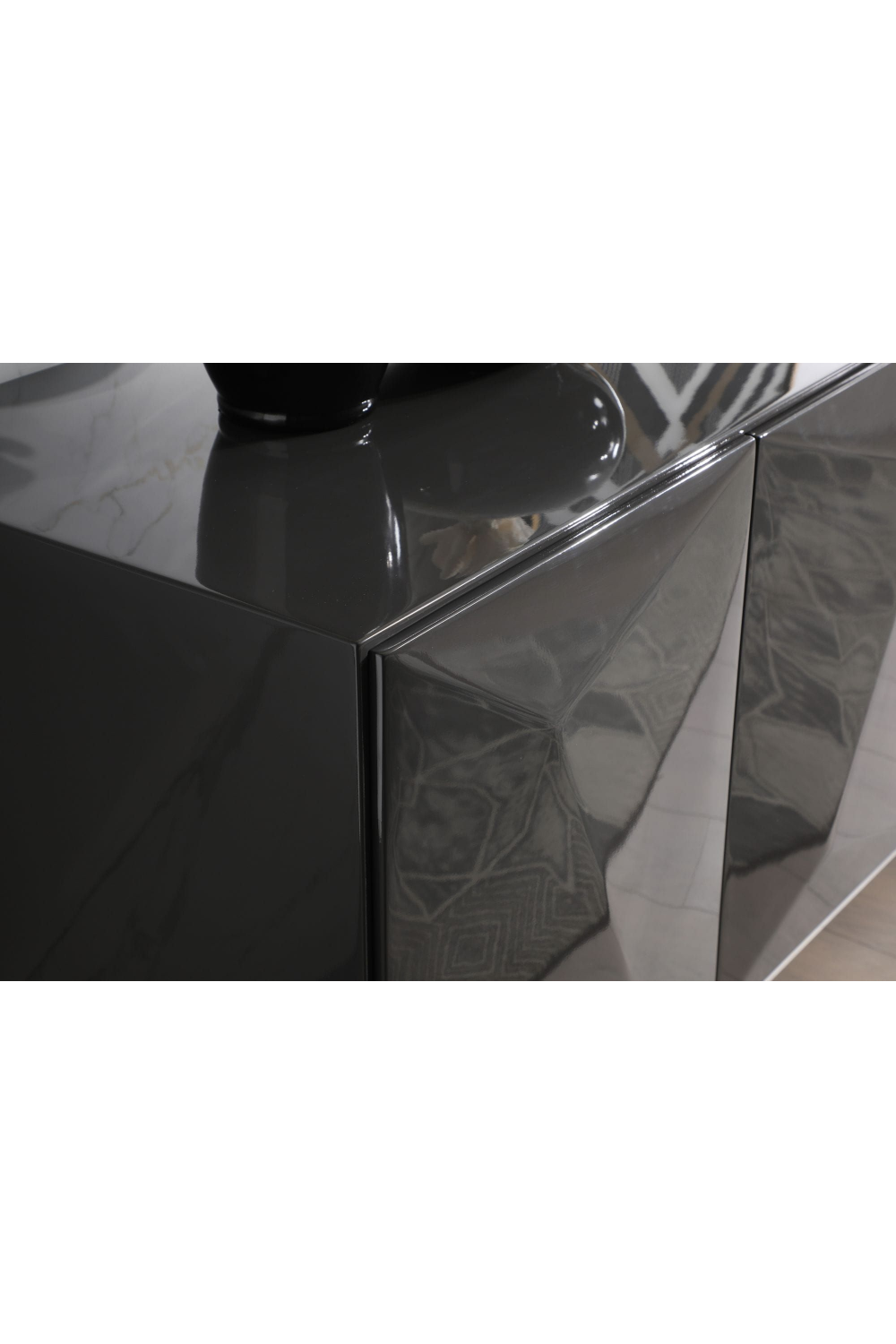 Gray Faceted 4-Door Sideboard | OROA Modern Vanguard | Oroa.com