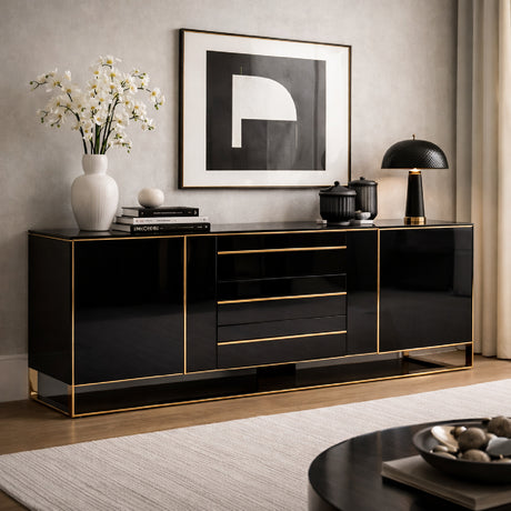 Black Gloss Sideboard | OROA Modern Cartier