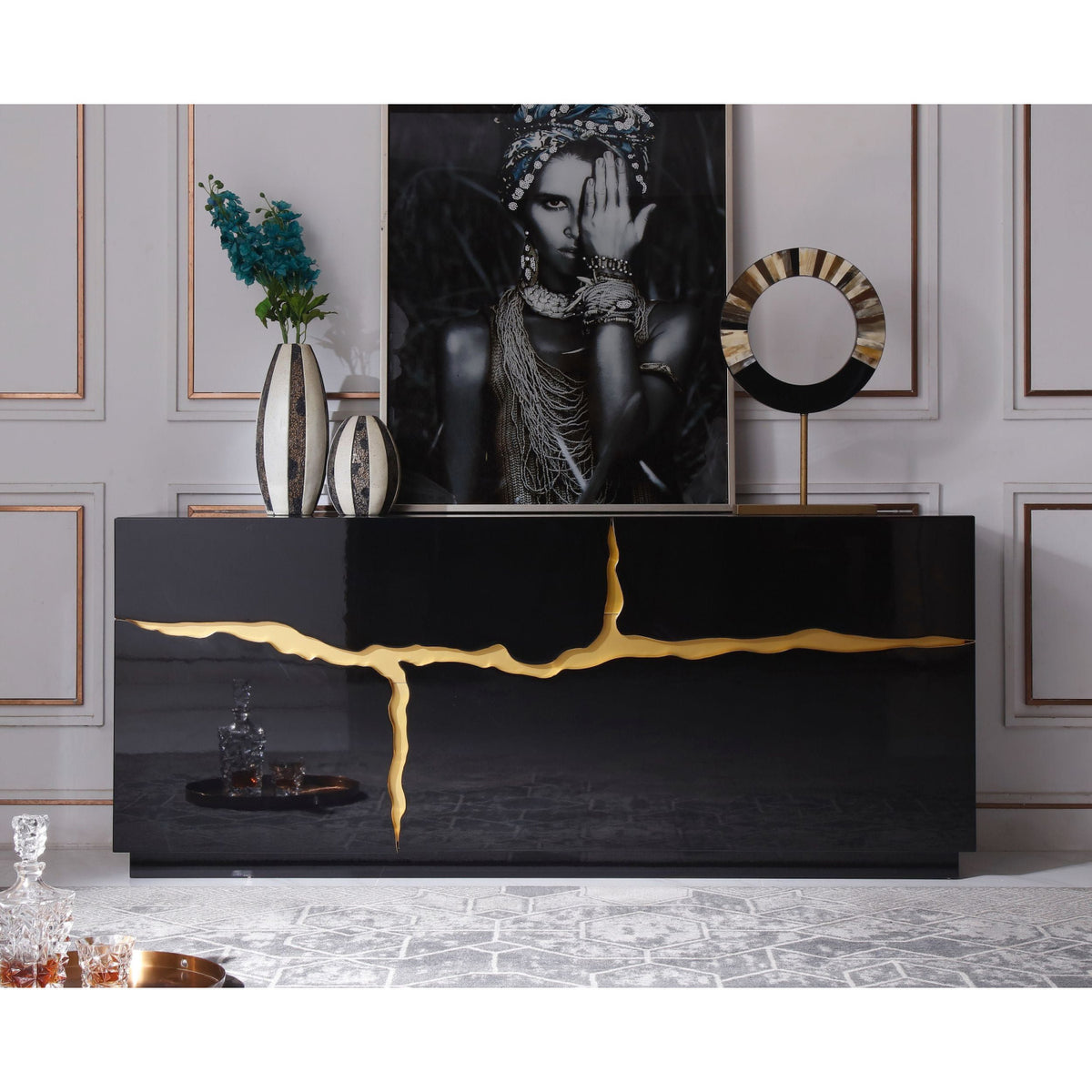 Metallic Accent Sideboard | OROA Modern Aspen