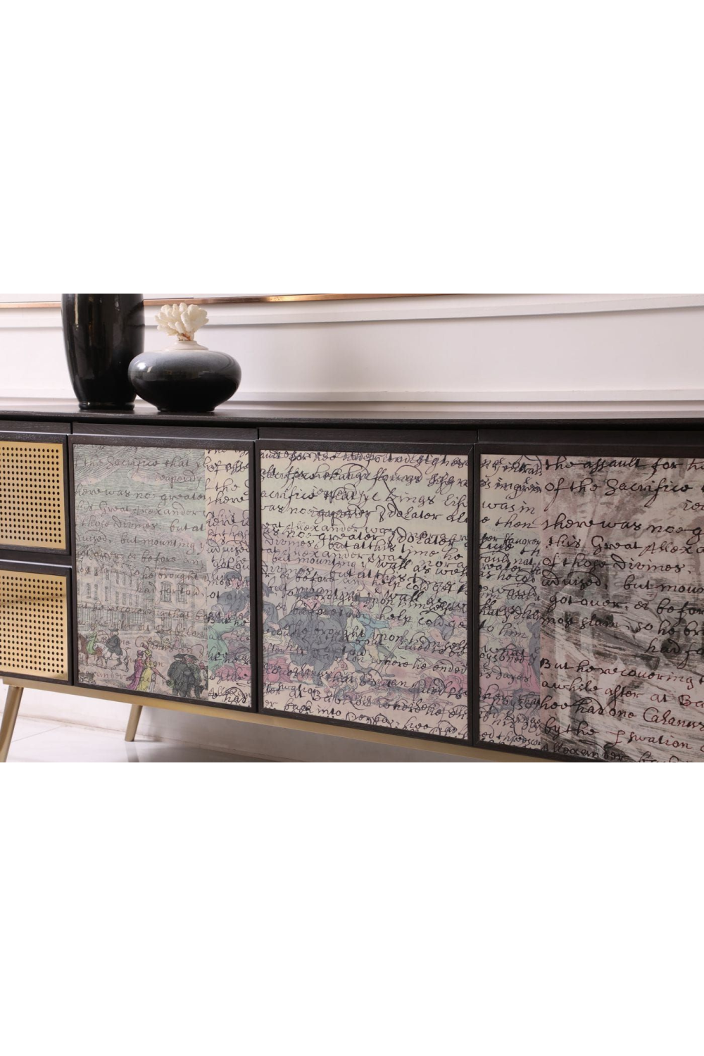 Smoked Ash 3-Door Sideboard | OROA Modern Phelan | Oroa.com