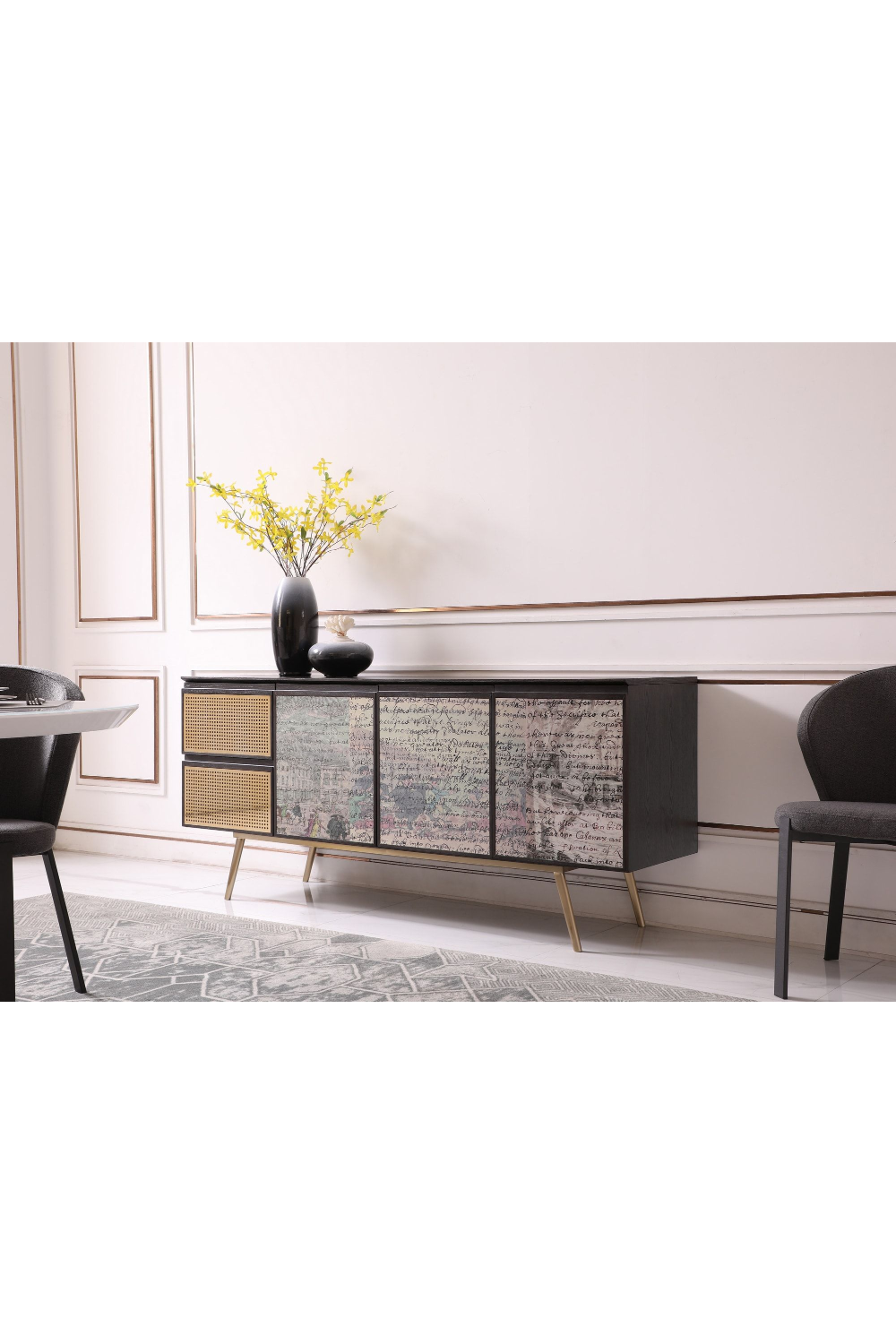 Smoked Ash 3-Door Sideboard | OROA Modern Phelan | Oroa.com
