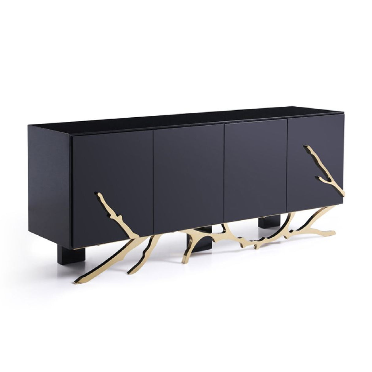 Black Finish 4-Door Sideboard | OROA Modern Legend