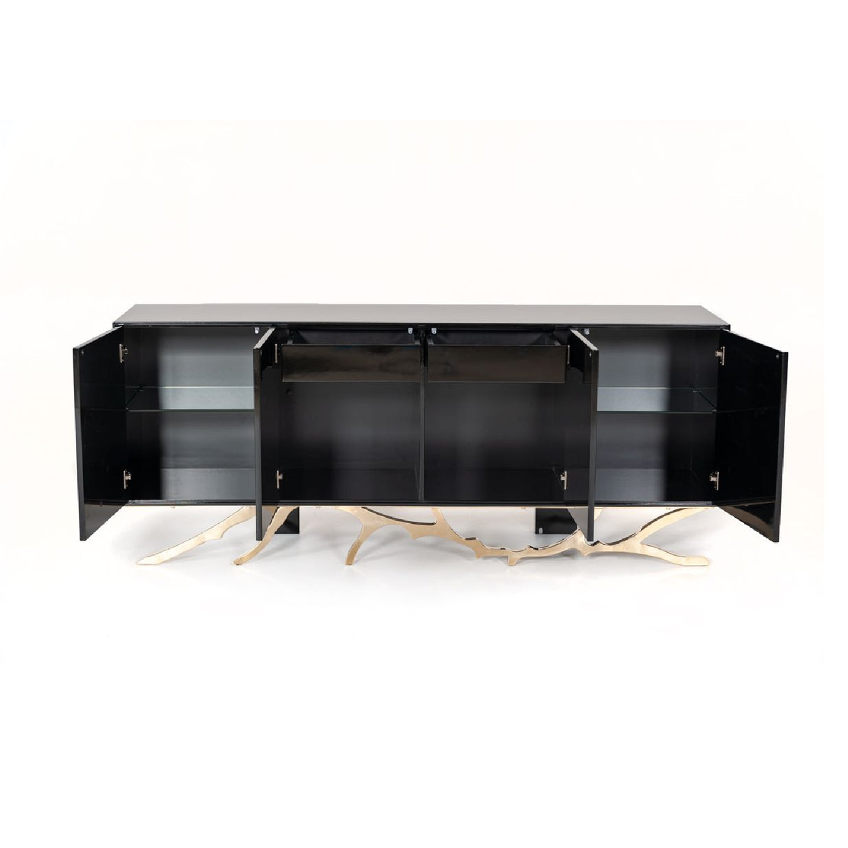 Black Finish 4-Door Sideboard | OROA Modern Legend