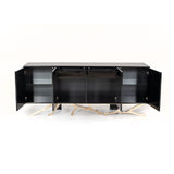 Black Finish 4-Door Sideboard | OROA Modern Legend