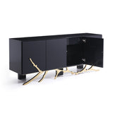 Black Finish 4-Door Sideboard | OROA Modern Legend