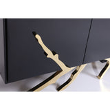 Black Finish 4-Door Sideboard | OROA Modern Legend