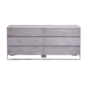 Modern European furniture - Gray Elm 6-Drawer Dresser - www.oroa.com