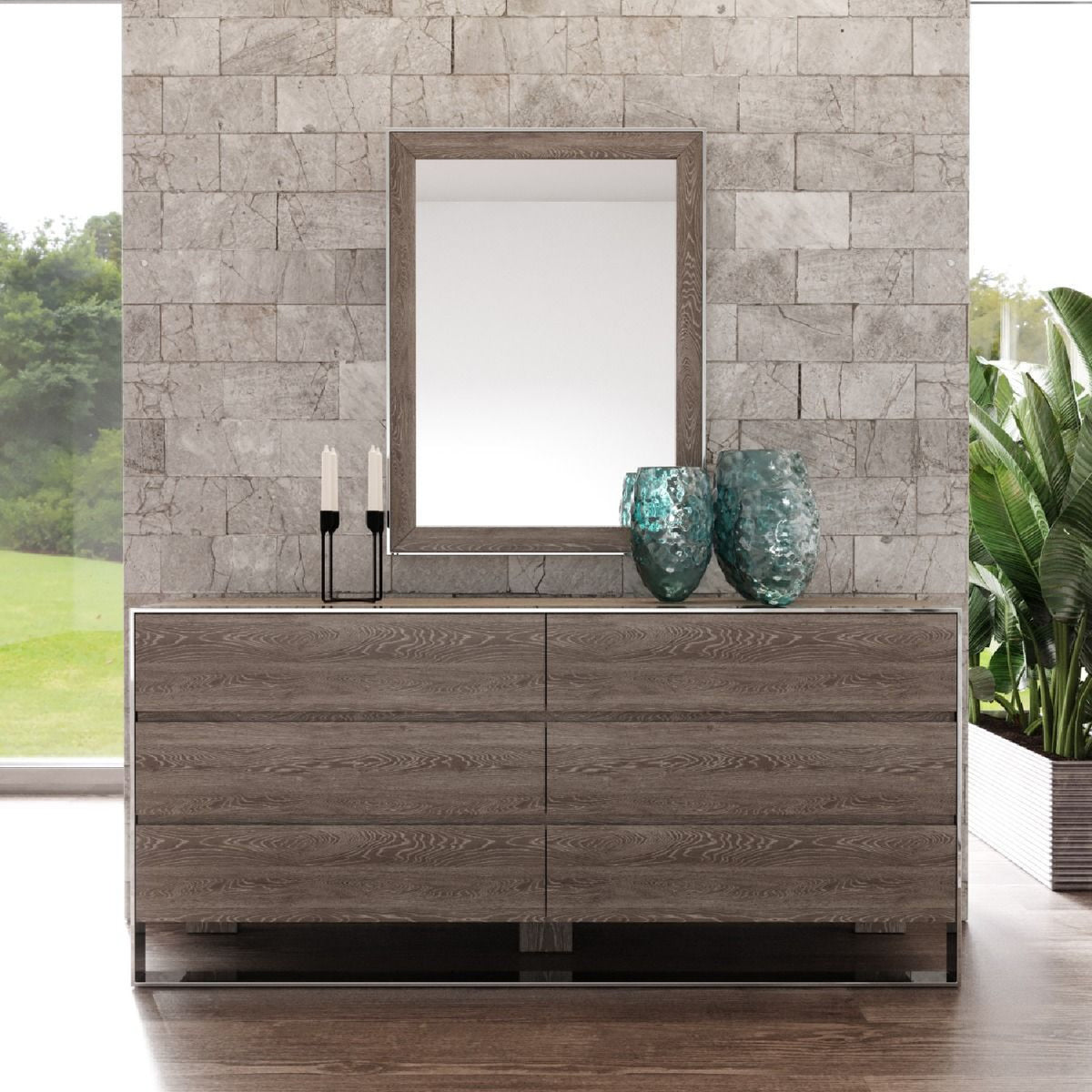 Gray Elm 6-Drawer Dresser | OROA Modern Arlene